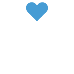 Icon of praying hands with a heart above them