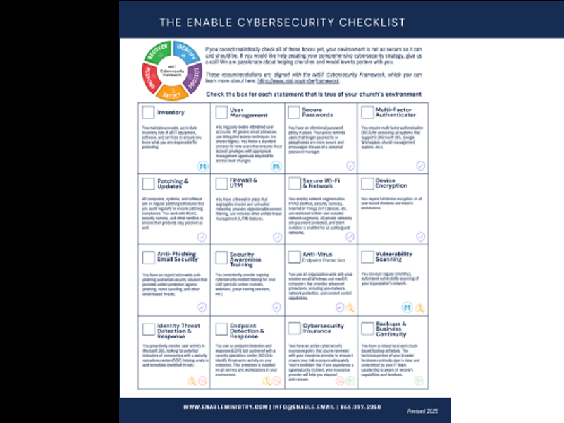 Cybersecurity Checklist preview